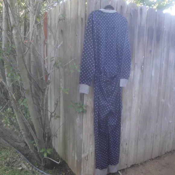 Sleepy Jones Jumpsuit Pajamas Navy Blue w/ White Polka Dot NEW with Tags XL - Picture 6 of 6